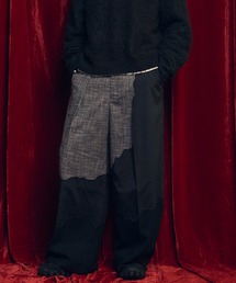 MAISON SPECIAL | 《UNISEX》Zigzag Different Material Docking Slacks/ジグザグ異素材切替スラックス【MAISON SPECIAL/メゾンスペシャル】(カーゴパンツ)