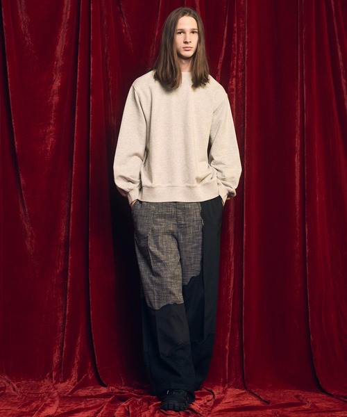 【maison special】セットアップ ブルゾン スラックス カーゴパンツ UNISEX》Zigzag Different Material Docking Slacks/ジグザグ異素材