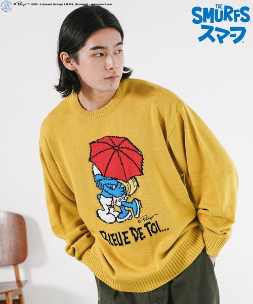 BAYFLOW（ベイフロー）の「【THE SMURFS/スマーフ】ジャガードニットプルオーバー（ニット/セーター・メンズ・オフホワイト/イエロー/ブラック・LARGE/MEDIUM）」の3枚目の写真