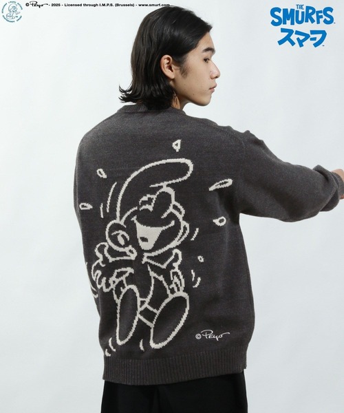 BAYFLOW（ベイフロー）の「【THE SMURFS/スマーフ】ジャガードニットプルオーバー（ニット/セーター・メンズ・オフホワイト/イエロー/ブラック・LARGE/MEDIUM）」の2枚目の写真
