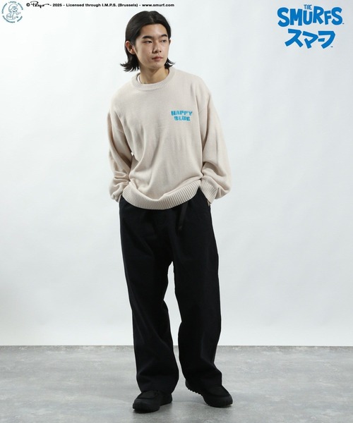 BAYFLOW（ベイフロー）の「【THE SMURFS/スマーフ】ジャガードニットプルオーバー（ニット/セーター・メンズ・オフホワイト/イエロー/ブラック・LARGE/MEDIUM）」の4枚目の写真