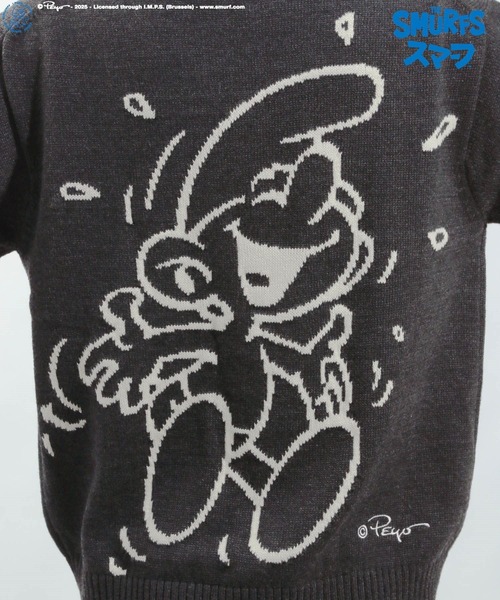 BAYFLOW（ベイフロー）の「【THE SMURFS/スマーフ】ジャガードニットプルオーバー（ニット/セーター・メンズ・オフホワイト/イエロー/ブラック・LARGE/MEDIUM）」の10枚目の写真