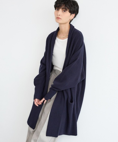 BARNYARDSTORM(バンヤードストーム)の「BARNYARDSTORM / カシミヤ混コーディガン(カーディガン/ボレロ・レディース・ベージュ/ネイビー・FREE)」の3枚目の写真