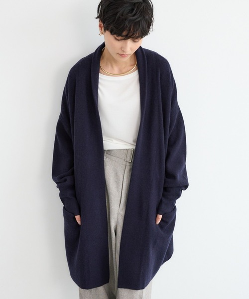 BARNYARDSTORM(バンヤードストーム)の「BARNYARDSTORM / カシミヤ混コーディガン(カーディガン/ボレロ・レディース・ベージュ/ネイビー・FREE)」の4枚目の写真