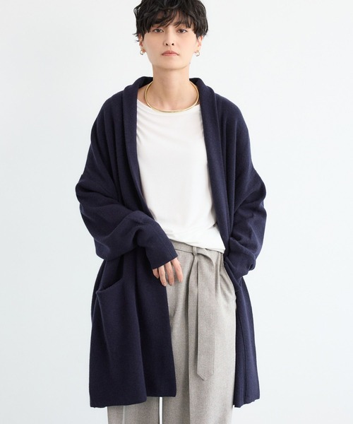 BARNYARDSTORM(バンヤードストーム)の「BARNYARDSTORM / カシミヤ混コーディガン(カーディガン/ボレロ・レディース・ベージュ/ネイビー・FREE)」の5枚目の写真