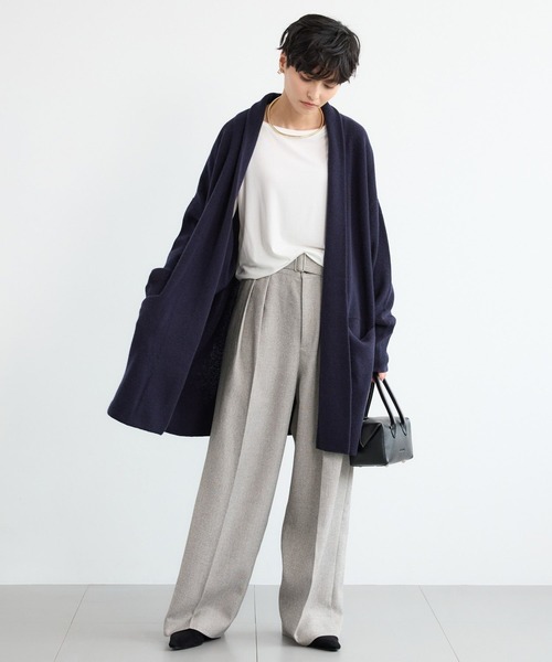 BARNYARDSTORM(バンヤードストーム)の「BARNYARDSTORM / カシミヤ混コーディガン(カーディガン/ボレロ・レディース・ベージュ/ネイビー・FREE)」の8枚目の写真