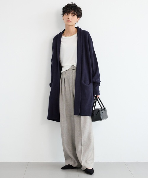 BARNYARDSTORM(バンヤードストーム)の「BARNYARDSTORM / カシミヤ混コーディガン(カーディガン/ボレロ・レディース・ベージュ/ネイビー・FREE)」の9枚目の写真