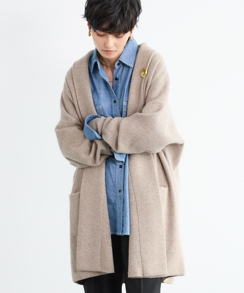 BARNYARDSTORM(バンヤードストーム)の「BARNYARDSTORM / カシミヤ混コーディガン(カーディガン/ボレロ・レディース・ベージュ/ネイビー・FREE)」の11枚目の写真