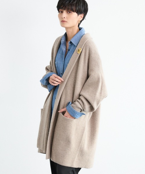 BARNYARDSTORM(バンヤードストーム)の「BARNYARDSTORM / カシミヤ混コーディガン(カーディガン/ボレロ・レディース・ベージュ/ネイビー・FREE)」の12枚目の写真