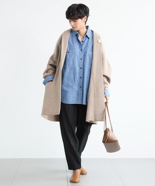 BARNYARDSTORM(バンヤードストーム)の「BARNYARDSTORM / カシミヤ混コーディガン(カーディガン/ボレロ・レディース・ベージュ/ネイビー・FREE)」の13枚目の写真