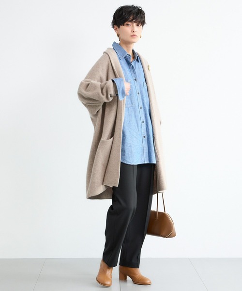 BARNYARDSTORM(バンヤードストーム)の「BARNYARDSTORM / カシミヤ混コーディガン(カーディガン/ボレロ・レディース・ベージュ/ネイビー・FREE)」の14枚目の写真