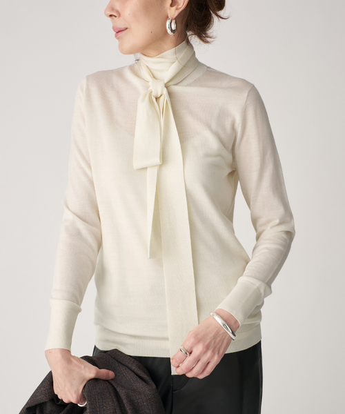 VERMEIL par iena(ヴェルメイユパーイエナ)の「LE PETIT PULLE ル プティ プレ highneck sweater 1251055(ニット/セーター・レディース・アイボリー/ブラック・FREE)」の7枚目の写真