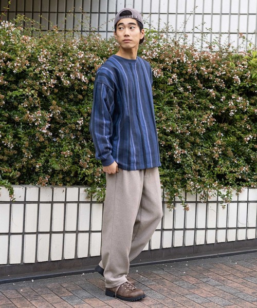 セール】起毛ストライププルオーバー（Tシャツ/カットソー）｜niko and