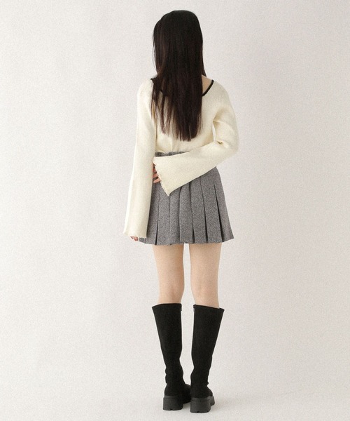 Heather(ヘザー)の「2WAYフロントカットアウトニット 608404(ニット/セーター・レディース・ネイビー/アイボリー/ブラウン・FREE)」の6枚目の写真