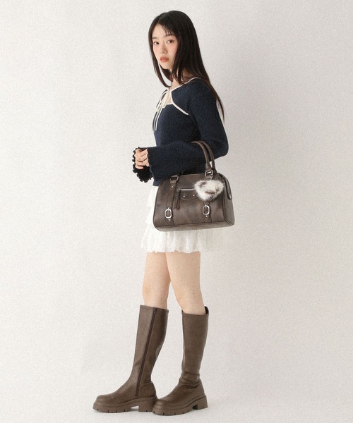 Heather(ヘザー)の「2WAYフロントカットアウトニット 608404(ニット/セーター・レディース・ネイビー/アイボリー/ブラウン・FREE)」の17枚目の写真