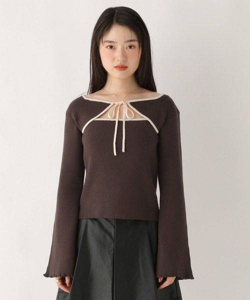 Heather(ヘザー)の「2WAYフロントカットアウトニット 608404(ニット/セーター・レディース・ネイビー/アイボリー/ブラウン・FREE)」の20枚目の写真