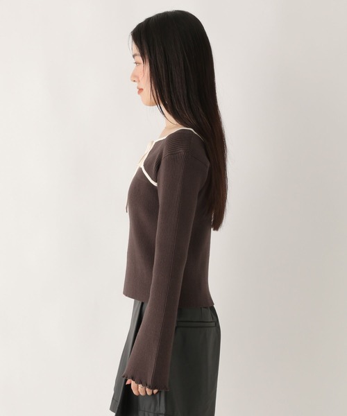 Heather(ヘザー)の「2WAYフロントカットアウトニット 608404(ニット/セーター・レディース・ネイビー/アイボリー/ブラウン・FREE)」の21枚目の写真