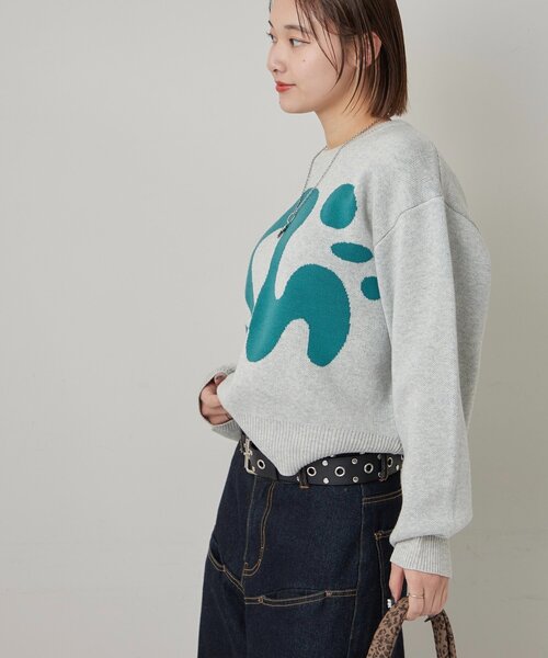 WHO'S WHO gallery（フーズフーギャラリー）の「【COOPER】Mgロゴジャガードニット（ニット/セーター・レディース・ブラック/ホワイト/ネイビー・MEDIUM/SMALL）」の6枚目の写真