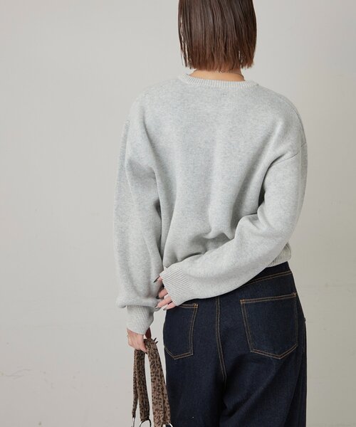 WHO'S WHO gallery（フーズフーギャラリー）の「【COOPER】Mgロゴジャガードニット（ニット/セーター・レディース・ブラック/ホワイト/ネイビー・MEDIUM/SMALL）」の7枚目の写真