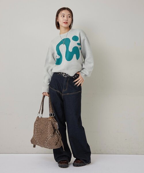 WHO'S WHO gallery（フーズフーギャラリー）の「【COOPER】Mgロゴジャガードニット（ニット/セーター・レディース・ブラック/ホワイト/ネイビー・MEDIUM/SMALL）」の9枚目の写真