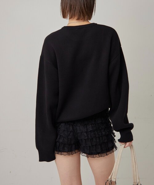 WHO'S WHO gallery（フーズフーギャラリー）の「【COOPER】Mgロゴジャガードニット（ニット/セーター・レディース・ブラック/ホワイト/ネイビー・MEDIUM/SMALL）」の13枚目の写真