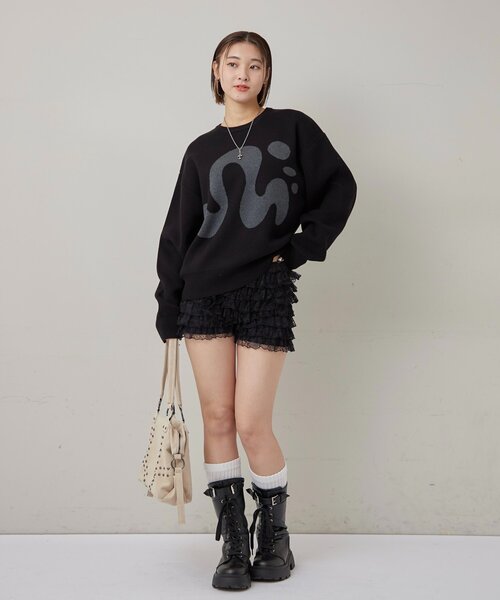 WHO'S WHO gallery（フーズフーギャラリー）の「【COOPER】Mgロゴジャガードニット（ニット/セーター・レディース・ブラック/ホワイト/ネイビー・MEDIUM/SMALL）」の14枚目の写真