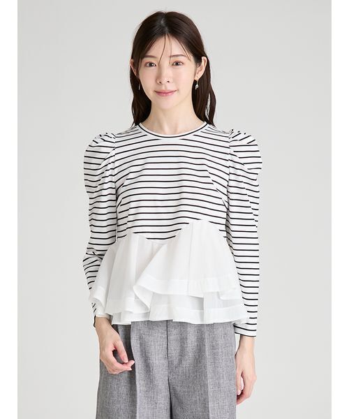 ペプラムドッキングカットトップス（Tシャツ/カットソー）｜CELFORD