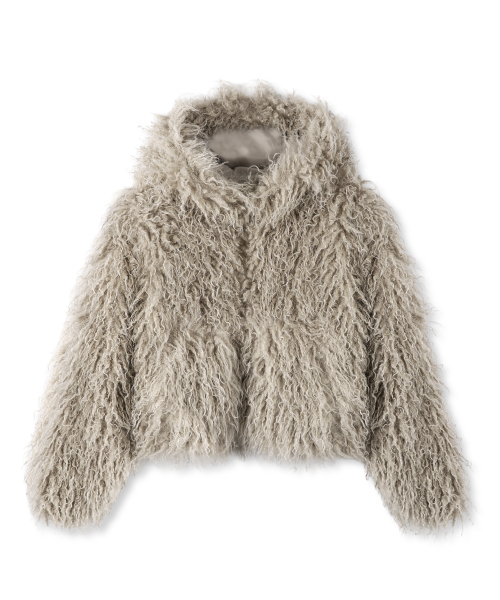 AVANDRESS(アバンドレス )の「Fluffy Hood Jacket BEIGE(ムートンコート・レディース・Beige・SMALL/MEDIUM)」の4枚目の写真