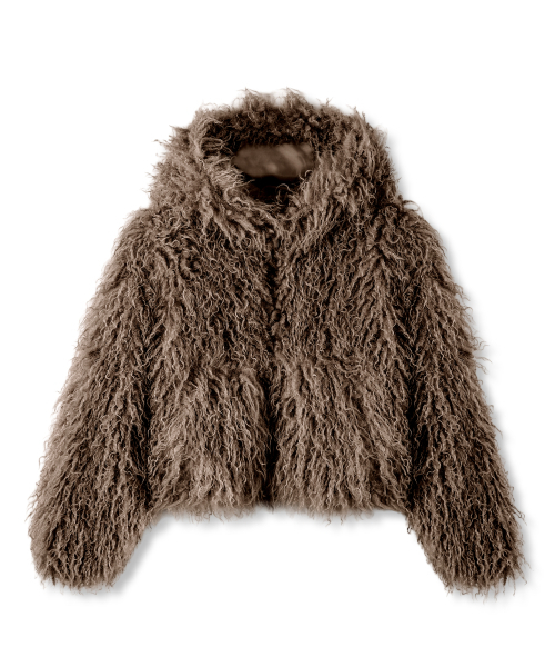 AVANDRESS(アバンドレス )の「Fluffy Hood Jacket BEIGE(ムートンコート・レディース・Beige・SMALL/MEDIUM)」の2枚目の写真
