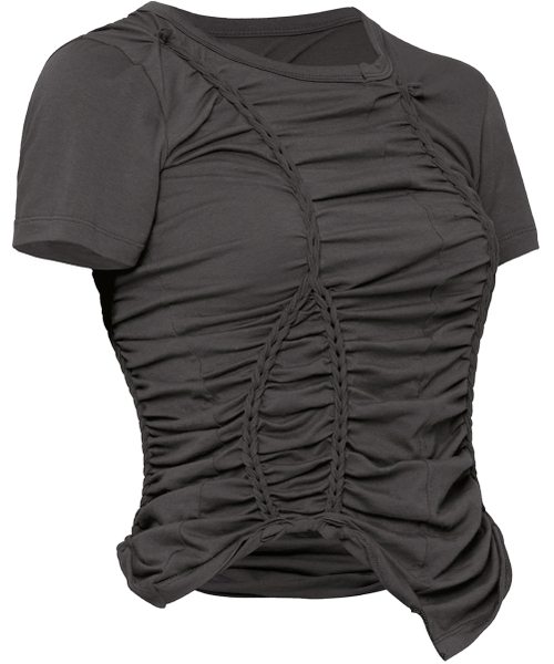 FLAREUP（フレアアップ）の「Handmade Twisted T-Shirt (FL-119_Charcoal)（Tシャツ/カットソー・レディース・チャコール・OS）」の2枚目の写真