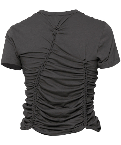 FLAREUP（フレアアップ）の「Handmade Twisted T-Shirt (FL-119_Charcoal)（Tシャツ/カットソー・レディース・チャコール・OS）」の3枚目の写真