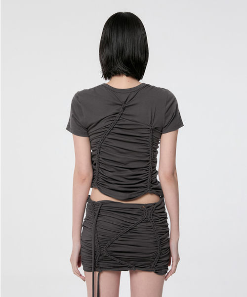 FLAREUP（フレアアップ）の「Handmade Twisted T-Shirt (FL-119_Charcoal)（Tシャツ/カットソー・レディース・チャコール・OS）」の6枚目の写真