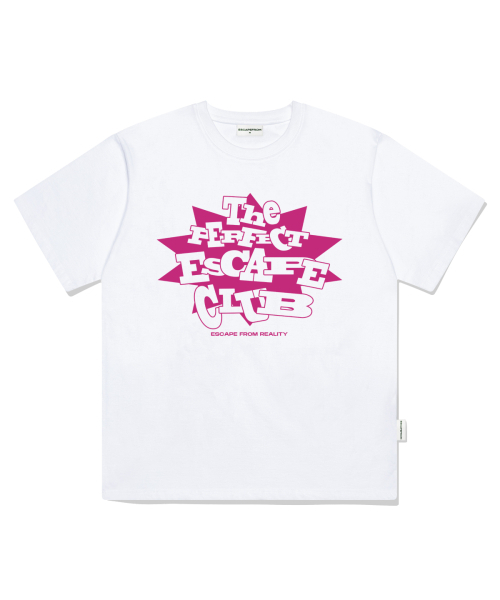 ESCAPEFROM(エスケープフロム)の「ピンク ザ パーフェクト エスケープクラブ プリント オーバーサイズ 半袖Tシャツ ホワイト(Tシャツ/カットソー・レディース・その他・LARGE/SMALL/MEDIUM)」の2枚目の写真