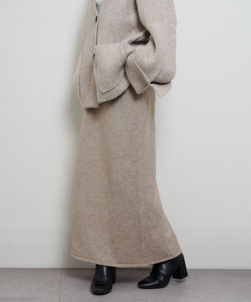 Chillfar（チルファー）の「ニットロングスカート（スカート・レディース・グレー/ブラック/ベージュ/チャコール/ブラウン・FREE）」の5枚目の写真