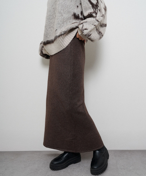 Chillfar（チルファー）の「ニットロングスカート（スカート・レディース・グレー/ブラック/ベージュ/チャコール/ブラウン・FREE）」の4枚目の写真