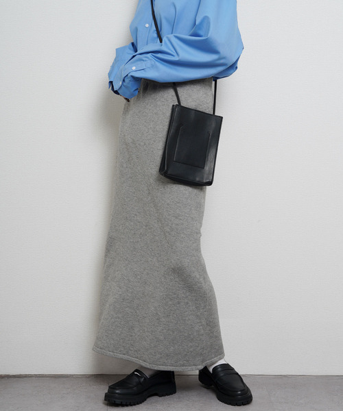 Chillfar（チルファー）の「ニットロングスカート（スカート・レディース・グレー/ブラック/ベージュ/チャコール/ブラウン・FREE）」の2枚目の写真