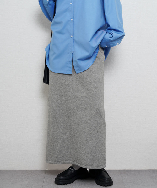 Chillfar（チルファー）の「ニットロングスカート（スカート・レディース・グレー/ブラック/ベージュ/チャコール/ブラウン・FREE）」の6枚目の写真