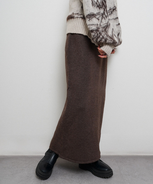 Chillfar（チルファー）の「ニットロングスカート（スカート・レディース・グレー/ブラック/ベージュ/チャコール/ブラウン・FREE）」の10枚目の写真