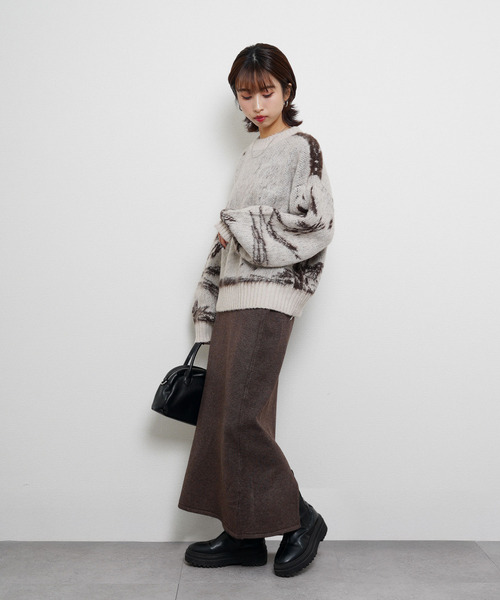 Chillfar（チルファー）の「ニットロングスカート（スカート・レディース・グレー/ブラック/ベージュ/チャコール/ブラウン・FREE）」の13枚目の写真