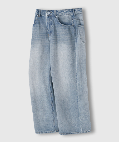 LEMAIN SECOND（リメインセカンド）の「[2PACK] VINTAGE CAT WASHING WIDE DENIM PANTS - LIGHT BLUE/SAND BLUE（デニムパンツ・レディース・その他・MEDIUM/LARGE/X-LARGE/X-SMALL/SMALL）」の3枚目の写真