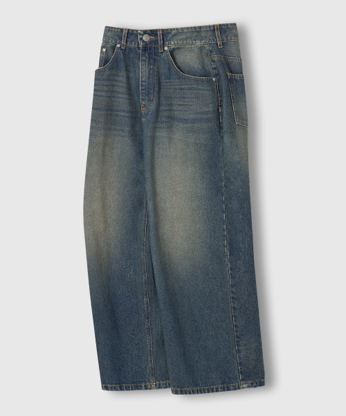 LEMAIN SECOND（リメインセカンド）の「[2PACK] VINTAGE CAT WASHING WIDE DENIM PANTS - LIGHT BLUE/SAND BLUE（デニムパンツ・レディース・その他・MEDIUM/LARGE/X-LARGE/X-SMALL/SMALL）」の5枚目の写真