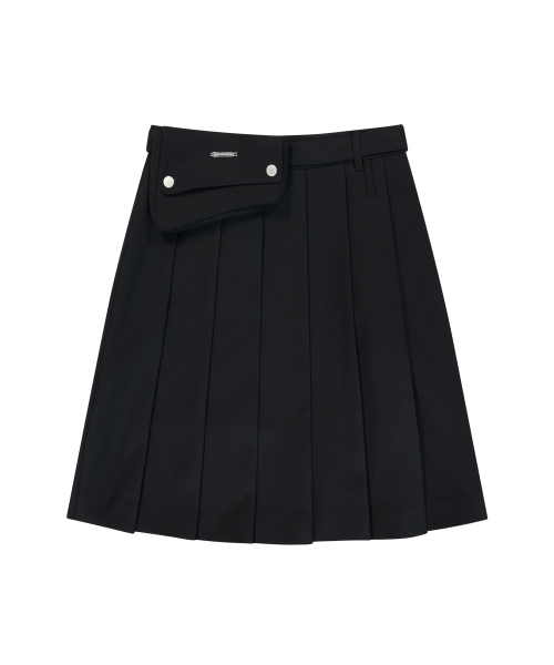 IUGAMAKARAS(イウガマカラス)の「Belted Bag Pleats Midi Skirt (Black)(スカート・レディース・その他・1/2)」の2枚目の写真