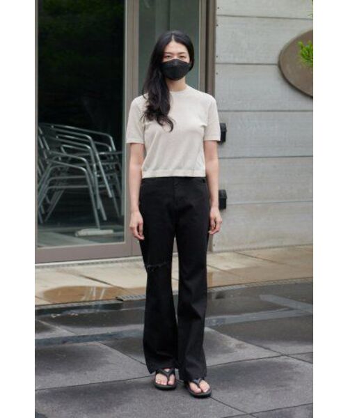 MUSINSA STANDARD WOMAN（ムシンサスタンダードウーマン）の「ウィメンズスラッシュルーズストレートデニムパンツ[ブラック]（デニムパンツ・レディース・その他・30/24/25/26/27/28/29）」の10枚目の写真