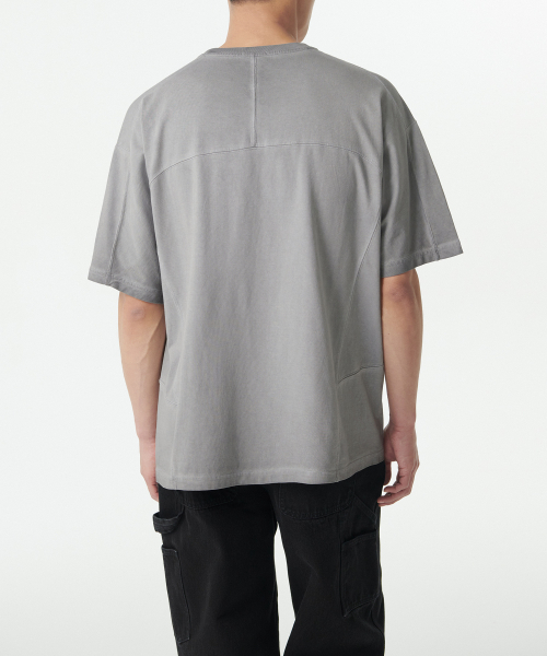 MUSINSA STANDARD（ムシンサスタンダード）の「ルナ ダイング ストラクチャード オーバーサイズ クルーネック Tシャツ [ライトグレー]（Tシャツ/カットソー・メンズ・その他・XX-LARGE/XXX-LARGE/LARGE/MEDIUM/SMALL/X-LARGE）」の3枚目の写真