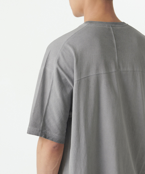 MUSINSA STANDARD（ムシンサスタンダード）の「ルナ ダイング ストラクチャード オーバーサイズ クルーネック Tシャツ [ライトグレー]（Tシャツ/カットソー・メンズ・その他・XX-LARGE/XXX-LARGE/LARGE/MEDIUM/SMALL/X-LARGE）」の5枚目の写真
