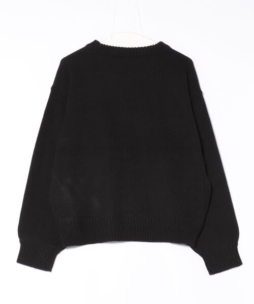 STYLEBLOCK（スタイルブロック）の「バルキーグリッターロゴプリントニットプルオーバー（ニット/セーター・レディース・ホワイト/ブラウン/ブラック・M）」の7枚目の写真