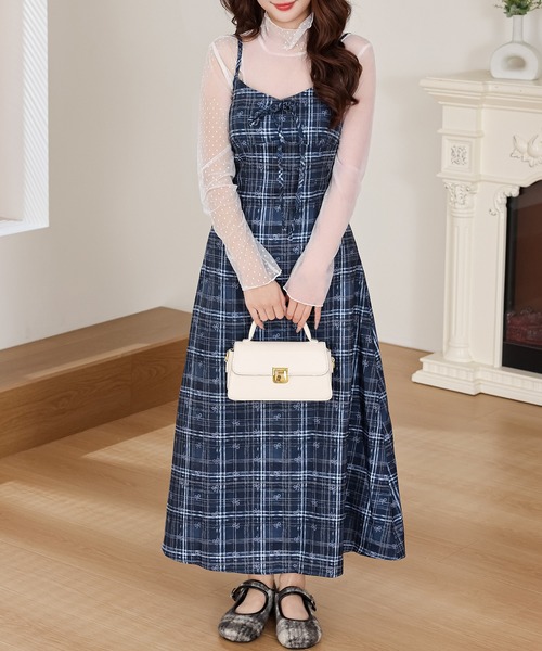 Lace Ladies(レースレディース)の「ドット柄 シアー ハイネック 裾フリル トップス(その他トップス・レディース・アイボリー/ブラック・FREE)」の7枚目の写真