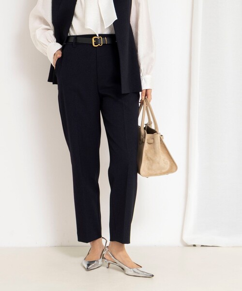 NOLLEY’S（ノーリーズ）の「《セットアップ対応》ウォッシャブルサージストレッチストレートパンツ（その他パンツ・レディース・グレイッシュベージュ/ネイビー/オフホワイト・34/36/38/40）」の3枚目の写真