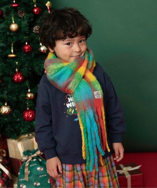 BREEZE（ブリーズ）の「シャギーチェックマフラー（マフラー・キッズ・イエロー/レッド・140）」の9枚目の写真