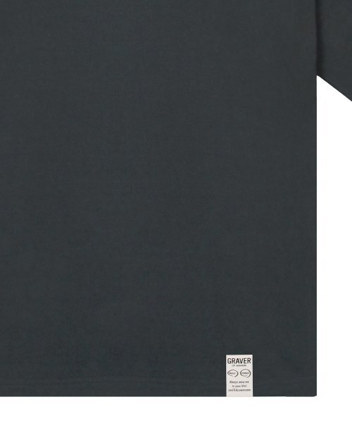 GRAVER（グレーバー）の「[UNISEX]図面ロゴスマイルバンファルティ_チャコール（Tシャツ/カットソー・レディース・チャコールグレー・SMALL/LARGE）」の4枚目の写真